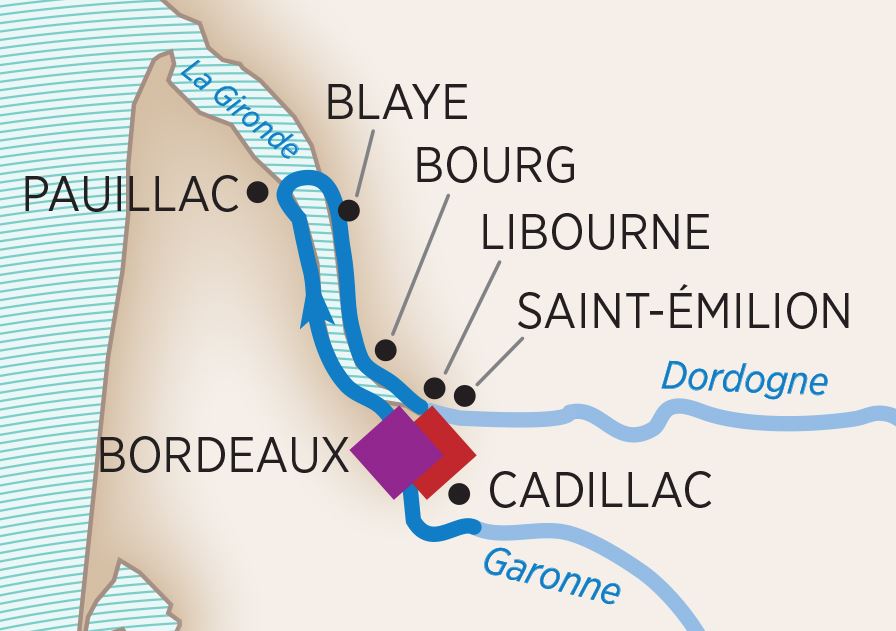 taste of bordeaux cruise map