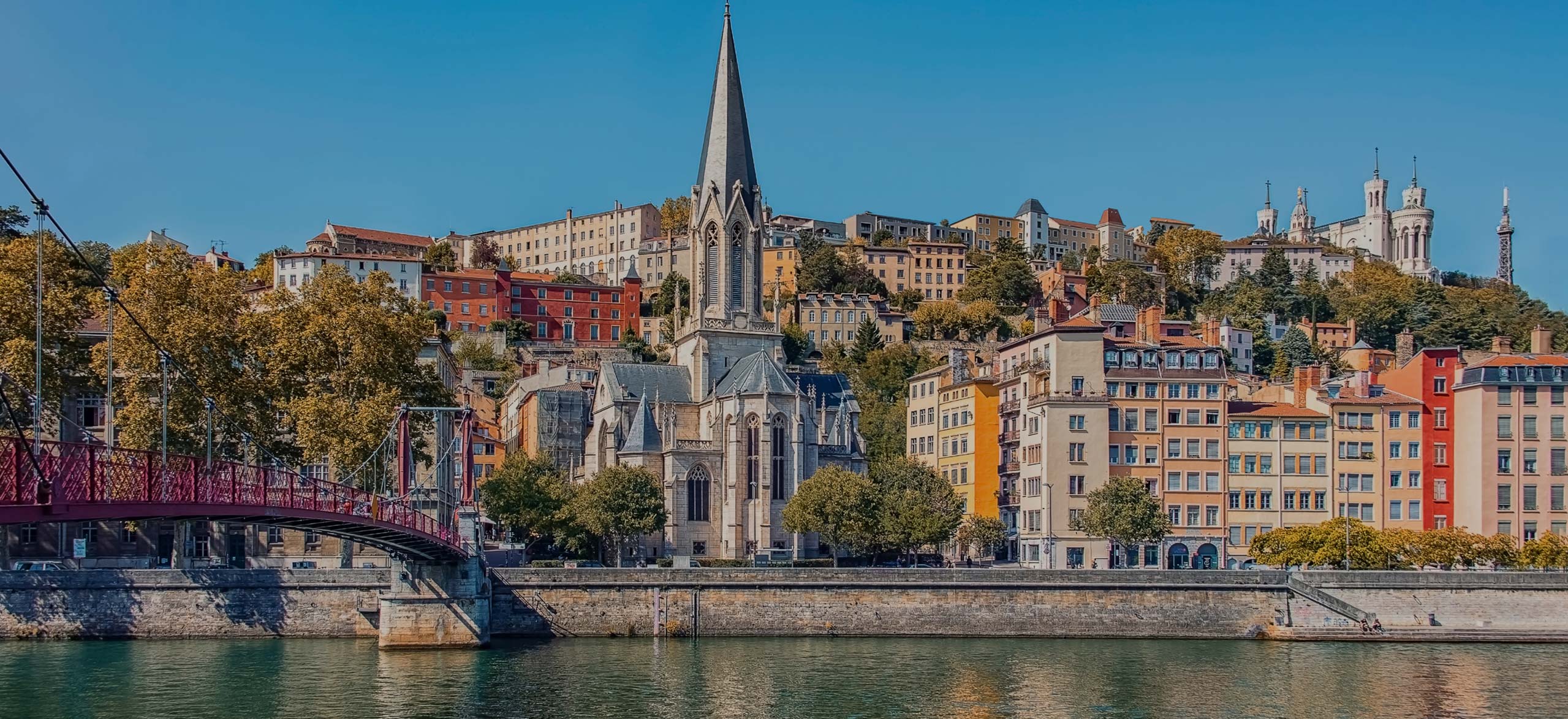 Lyon, France on Saone River